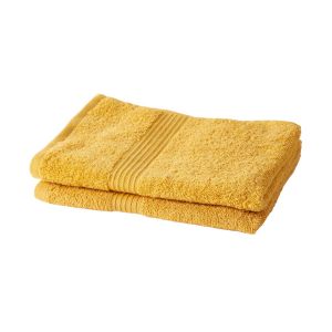 Today Essential - Lot de 2 serviettes de toilette 50x90 cm 100% Coton coloris ocre