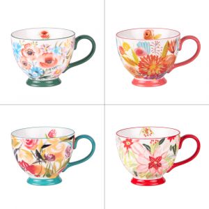Table passion Lot de 4 tasse jumbo 45 cl décoré en grès H9.1