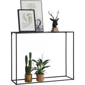 Table Console en M&eacute;tal 92 x 115 x 32 cm Noir Mat