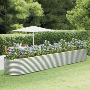 VidaXL Jardinière Argenté 554x100x68 cm Acier enduit de poudre