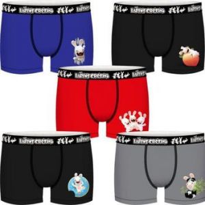 Image de Freegun Lapins Cretins Calecon Enfant Ajustement Parfait, Boxer Garçon 100% Coton, Multi-Sport (Lot de 5), Bleu, Rouge, Gris, Noir, Taille 4/5 Ans