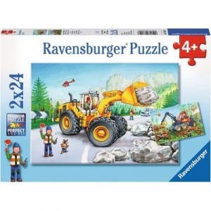 Image de Ravensburger Tractopelle et Tracteur Forestier - 2 puzzles 24 pièces