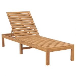 Transat chaise longue bain de soleil lit de jardin terrasse meuble d'extérieur bois de teck solide 02_0012714