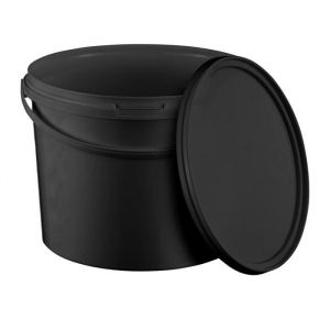 BenBow Seau avec Couvercle Noir 1x 10L - Seau en Plastique Couvercle Alimentaire Seau &agrave; Nourriture Auge Haute qualit&eacute;