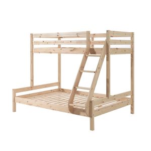 SLEEPY - Lit Superpos&eacute; en Pin Naturel Couchages 140x200cm et 90x200cm - Altobuy