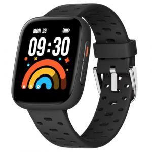 BIGGERFIVE Montre Enfant Connect&eacute;e ou non Connect&eacute;e, 1,8" Smartwatch Podom&egrave;tre, Cardiofrequencem&egrave;tre, 30m &Eacute;tanche, Moniteur de Sommeil, Jeux de Puzzle, 100+ Cadrans pour Gar&ccedil;ons Filles Ados 5-16, Noir
