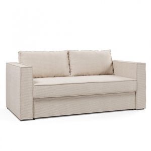 Italian Spirit Canapé convertible EXPRESS IBIZA 140*197 cm matelas 16 cm velours côtelé perle