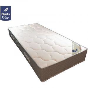 Nuits D'Or Lot de 2 Matelas 80X200 Mousse Haute R&eacute;silience HR 35 Kg/m3 Hauteur 24 CM Soutien Ferme 80 200 Moonlight