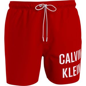 Calvin Klein Short de bain nylon recyclé doublure slip filet Rouge