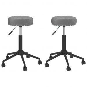 Image de VidaXL Chaises Pivotantes ¿¿ D?Ner 2 Pcs Gris Fonc¿¿ Velours