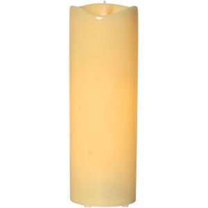 Bougie d'extérieur led 'Grande', scintillante, batterie, minuterie, crème, 38cm - Star Trading