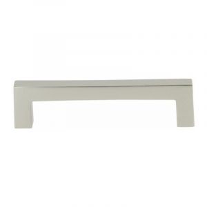 Poignée rectangle fine entraxe 128mm aluminium finition nickel velours - CADAP - P0569/128/18S