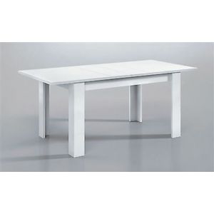 Pegane Table extensible salle à manger coloris Blanc Artik - 78 x 140-190 x 90 cm