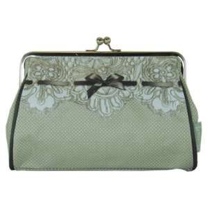 Image de Pochette à Maquillage Kisslock DENTELLE Gris - Trousse pour Femme Mathilde M