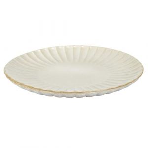 HOME DECO FACTORY, KA0407, Assiette de pr&eacute;sentation &eacute;l&eacute;gante et Polyvalente, id&eacute;ale pour Toutes Les Occasions, diam&egrave;tre 32 cm, Couleur Beige Parfaite pour sublimer Vos Plats