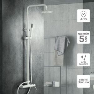 Imex Products - Colonne de Douche anti-calcaire Blanc Mat imex milos stick BDYS045/BL
