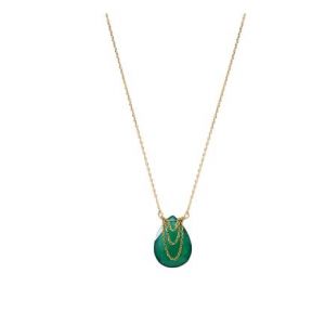 Image de Collier doré à l'or fin quartz vert SOLANGE