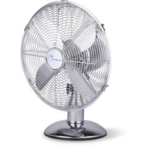 Ventilateur Lifetime - Ø30 Cm - Rétro - 3 Vitesses - Fonction inclinable - Fonction pivotante - Chrome