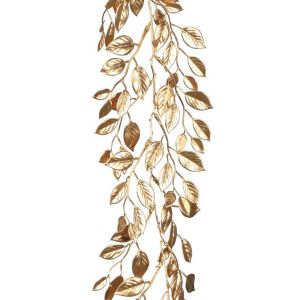 Ruedelafete Guirlande Feuilles de Gardenia dor&eacute;es 1,50m