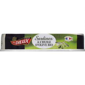 Le Tr&eacute;sor des Dieux Sardines a l'huile d'olive Bio, riche en calcium, vitamines D et om&eacute;ga 3