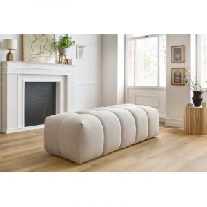 Bobochic Fauteuil & pouf Pouf mont-blanc tissu Beige - Beige