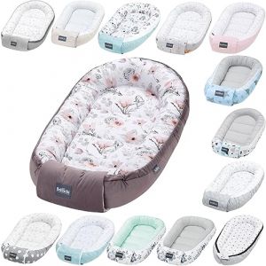 Bellochi Reducteur de Lit Bebe Cale Bebe pour Lit Cocon Bebe - 100% Coton - 90x60cm - Nid de Bebe Baby Nest - Choco Fantasy