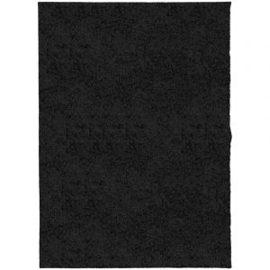 VidaXL Tapis shaggy à poils longs moderne noir 140x200 cm Noir