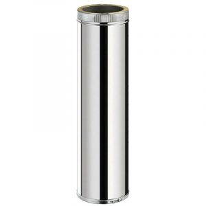 Monmobilierdesign TDPI1000 Conduit double paroi isolé polycombustible longueur 100 cm Inox Ø150 - à l'unité