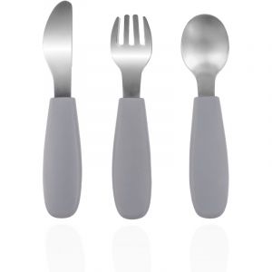 Zopa Silicone Children's Cutlery cubierto para ni&ntilde;os 6 m+ Dove Grey 3 ud