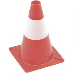 C&ocirc;ne de signalisation orange et blanc 30 cm de hauteur