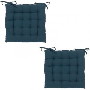 Atmosphera Lot 2x Galette de chaise - Bleu foncé