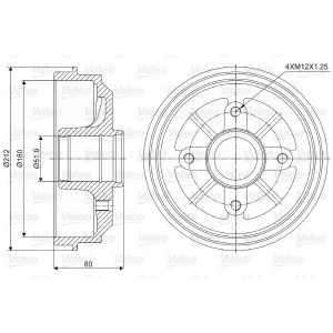 Valeo Tambour de frein unitaire 237001 d'origine