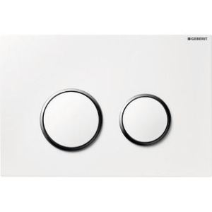 Geberit 115.778.KJ.1 - Plaque de déclenchement Sigma20 synthétique double touche pour UP320 UP720 blanc-chromé brillant-blanc