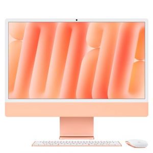 Apple iMac 24" écran rétina 4,5K 256 Go SSD 16 Go RAM Puce M4 CPU 8 cours GPU 8 cours Orange