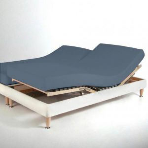 Drap-housse grand bonnet XL Coton Tertio -Bleu Orage