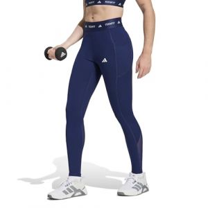 Adidas Damen TECHFIT Stash Pocket Full Length Leggings, dark blue, S