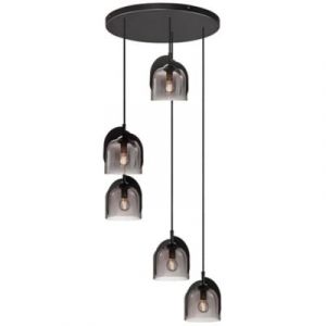 Nordlux Suspension Boshi 5 lumières réglable E14 IP20 40W Ø14 5cm noir