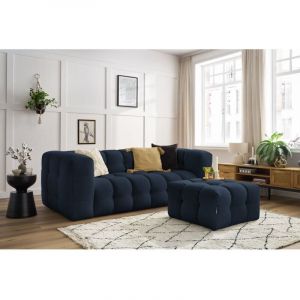Bobochic Canapé droit fixe 3 places CLOUD avec pouf