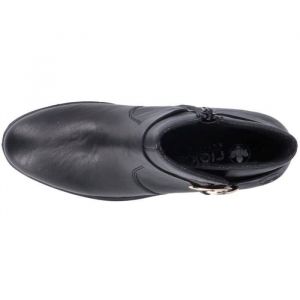 Rieker Bottines Femme Noir - Boucle d&eacute;corative - Talon carr&eacute; - Fermeture &agrave; boucle