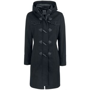 Brandit Dufflecoat Long Manteau, Noir (Noir 2), Large Femme