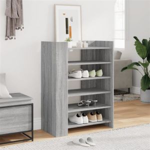 VidaXL Armoire &agrave; chaussures Sonoma gris 74,5x37,5x100 cm, rangement de chaussures, armoire de rangement de chaussures, organisateur de chaussures