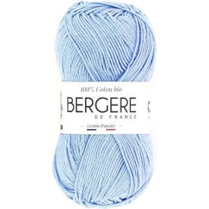 Pelote de laine - BERGERE DE FRANCE - Ciel - 100% coton bio - 3mm - Tricot et crochet
