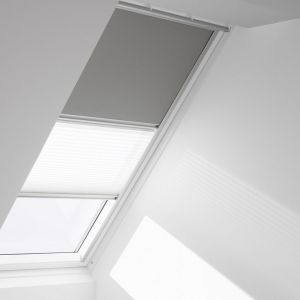 Image de Velux Original Store Duo Occultant et Tamisant (DFD), Cadre Argenté, SK08, Gris - Gris