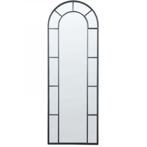 Beliani Miroir Mural Glamour M&eacute;tal 60 x 170 cm Noir Crosses