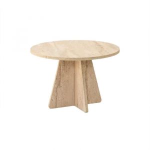 Table basse ronde effet travertin valence