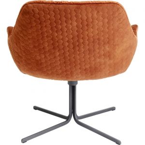 Image de Kare Design Fauteuil pivotant large tissu velours orange COLMAR