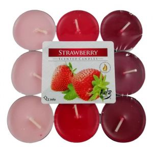 VISCIO TRADING 18 Pièces Bougie parfumée aux fraises, Rose,rouge