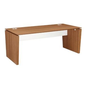 Image de GAUTIER OFFICE Bureau pieds panneaux - XENON - L190 cm - Finition merisier/blanc