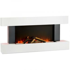 Image de Klarstein Cheminée électrique smart Studio Light & Fire 1 - 1000/2000W MDF Commande par app - Blanc