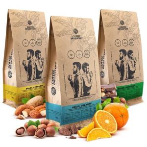 Cafe en Grains Set Coffee Broastery Brazil Mogiana Brazil Guaxupe Brazil Cerrado 100% Arabica Premium Fra&icirc;chement Torr&eacute;fi&eacute; 3x1kg